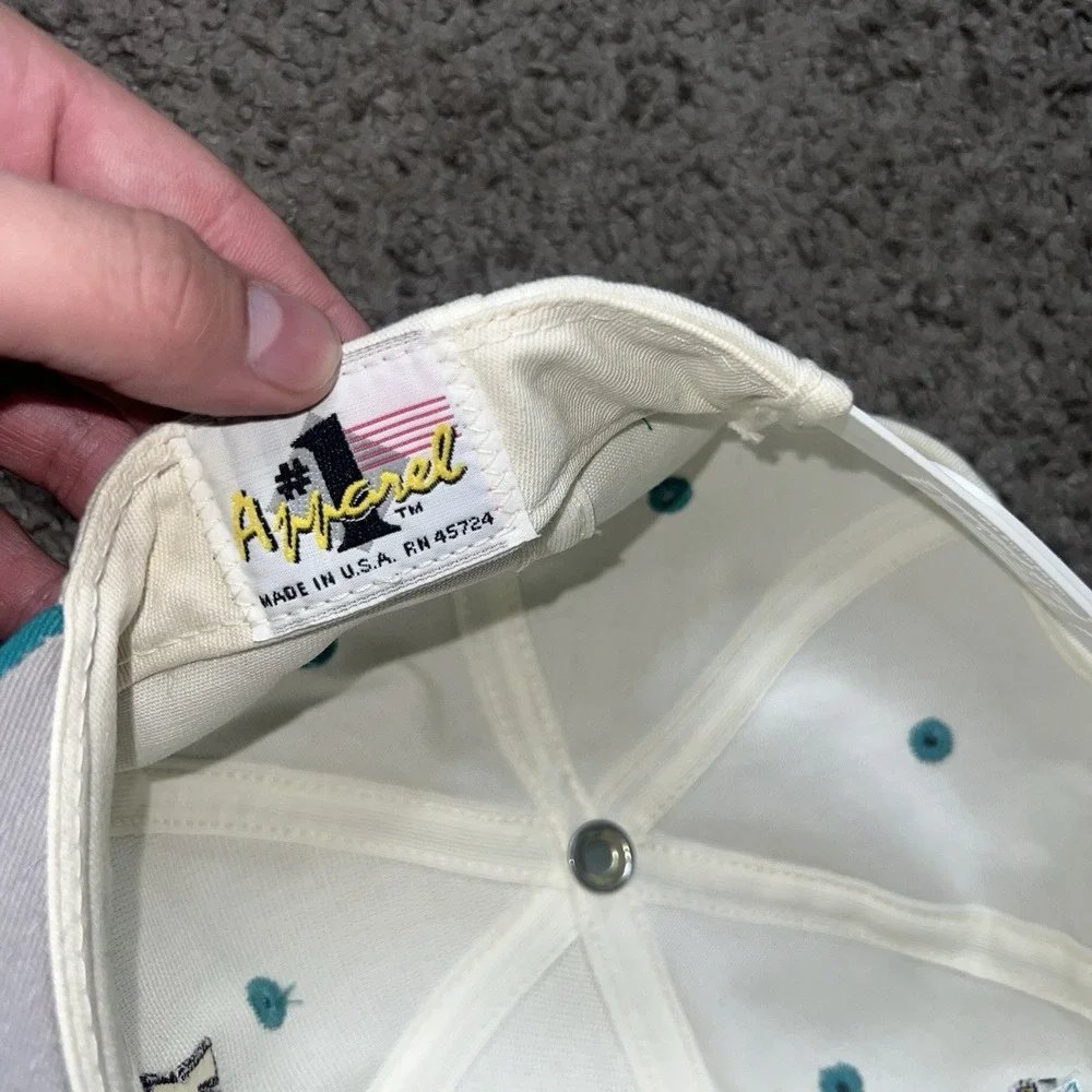Vtg Rare NHL Anaheim Mighty Ducks #1 Apparel Two Tone Snapback Hat Cap